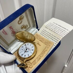 Pocket Watch Arnex Swiss Made. Incabloc 17 Hunter Deer. Mechanical Wind